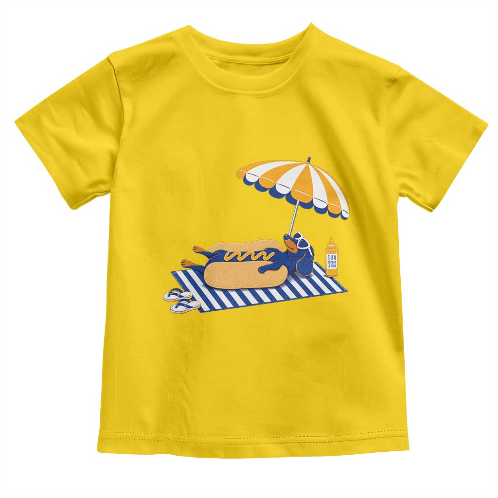 Funny Sausage Dog Toddler T Shirt Retro Summer Hot Dog Graphic Dachshund Dog Lover Gift