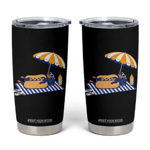 Funny Sausage Dog Tumbler Cup Retro Summer Hot Dog Graphic Dachshund Dog Lover Gift