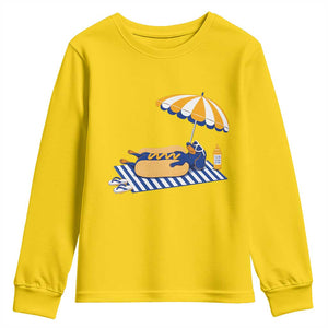 Funny Sausage Dog Youth Sweatshirt Retro Summer Hot Dog Graphic Dachshund Dog Lover Gift