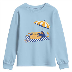 Funny Sausage Dog Youth Sweatshirt Retro Summer Hot Dog Graphic Dachshund Dog Lover Gift