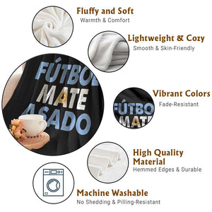 Futbol Mate Asado Argentina Soccer Fan Throw Blanket Argentinian Flag Pride Vintage Football Lovers TS10 Print Your Wear