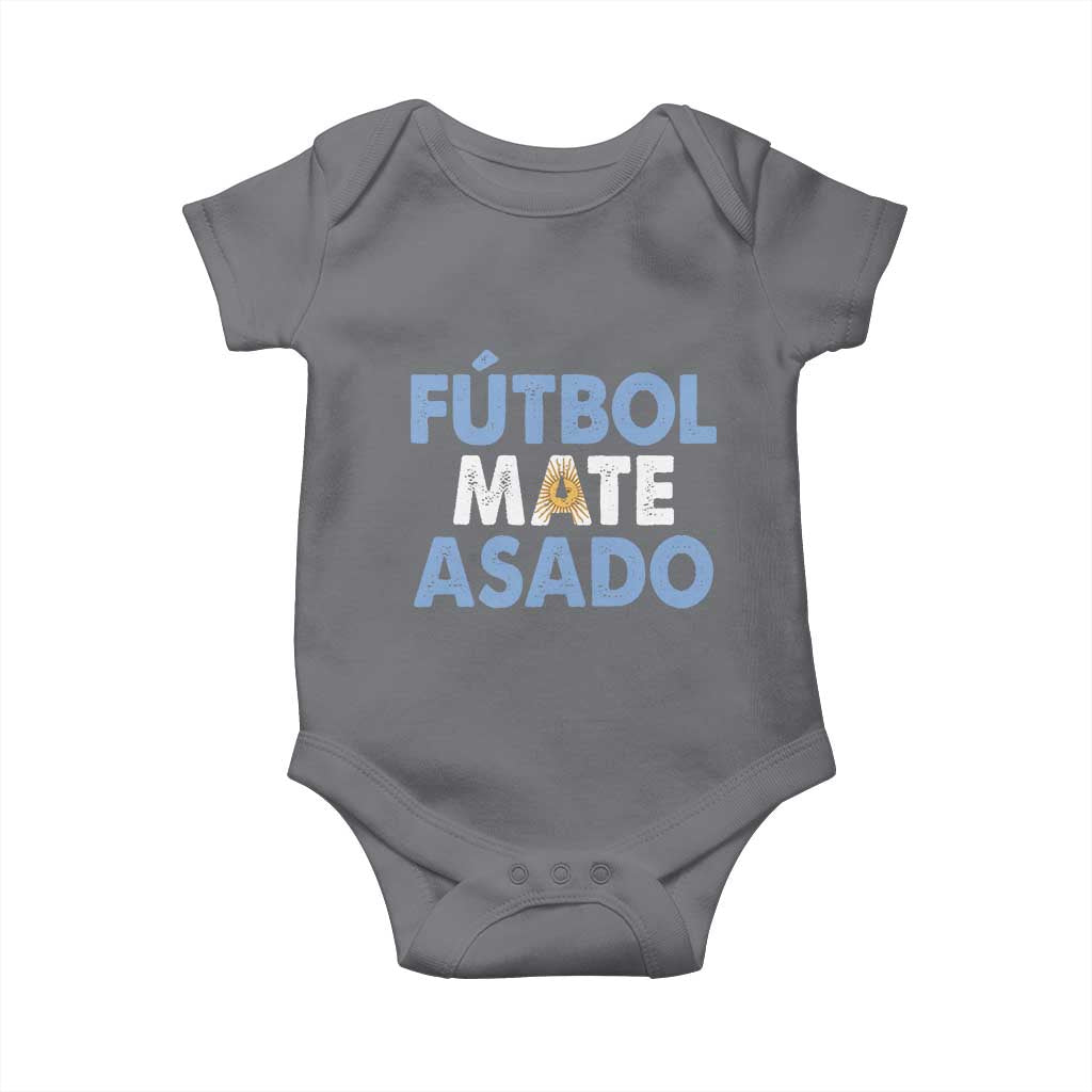 Futbol Mate Asado Argentina Soccer Fan Baby Onesie Argentinian Flag Pride Vintage Football Lovers TS10 Charcoal Print Your Wear