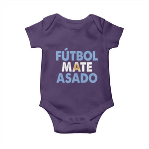Futbol Mate Asado Argentina Soccer Fan Baby Onesie Argentinian Flag Pride Vintage Football Lovers TS10 Purple Print Your Wear