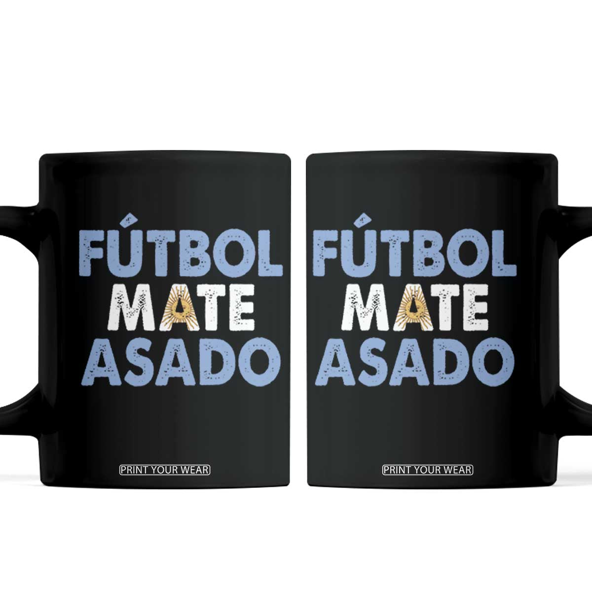 Futbol Mate Asado Argentina Soccer Fan Coffee Mug Argentinian Flag Pride Vintage Football Lovers TS10 Black Print Your Wear