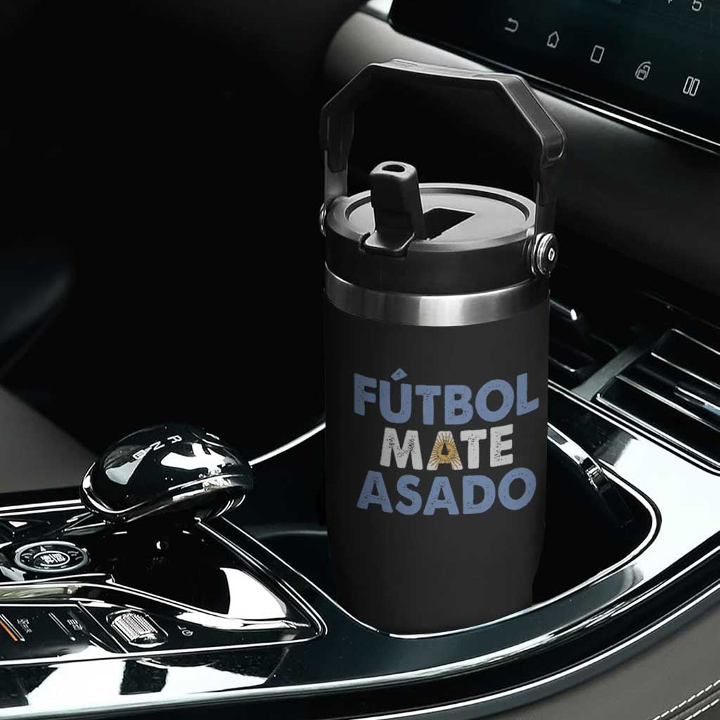 Futbol Mate Asado Argentina Soccer Fan Flip Straw Tumbler Argentinian Flag Pride Vintage Football Lovers TS10 Print Your Wear