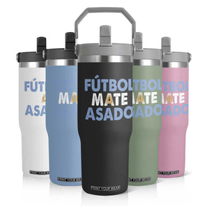 Futbol Mate Asado Argentina Soccer Fan Flip Straw Tumbler Argentinian Flag Pride Vintage Football Lovers TS10 Print Your Wear