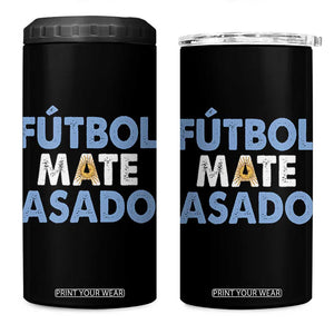 Futbol Mate Asado Argentina Soccer Fan 4 in 1 Can Cooler Tumbler Argentinian Flag Pride Vintage Football Lovers TS10 One Size: 16 oz Black Print Your Wear