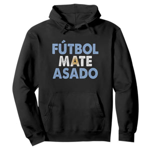 Futbol Mate Asado Argentina Soccer Fan Hoodie Argentinian Flag Pride Vintage Football Lovers TS10 Black Print Your Wear