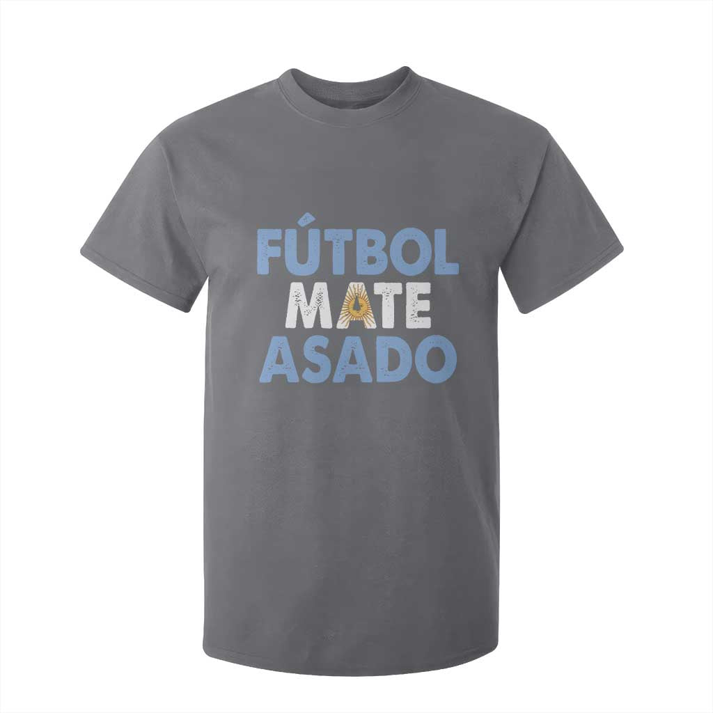 Futbol Mate Asado Argentina Soccer Fan T Shirt For Kid Argentinian Flag Pride Vintage Football Lovers TS10 Charcoal Print Your Wear