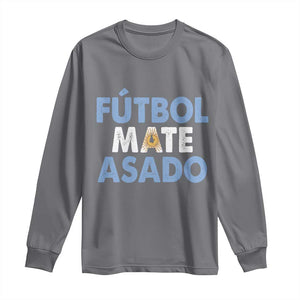 Futbol Mate Asado Argentina Soccer Fan Long Sleeve Shirt Argentinian Flag Pride Vintage Football Lovers TS10 Charcoal Print Your Wear