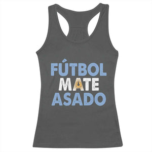 Futbol Mate Asado Argentina Soccer Fan Racerback Tank Top Argentinian Flag Pride Vintage Football Lovers TS10 Dark Heather Print Your Wear