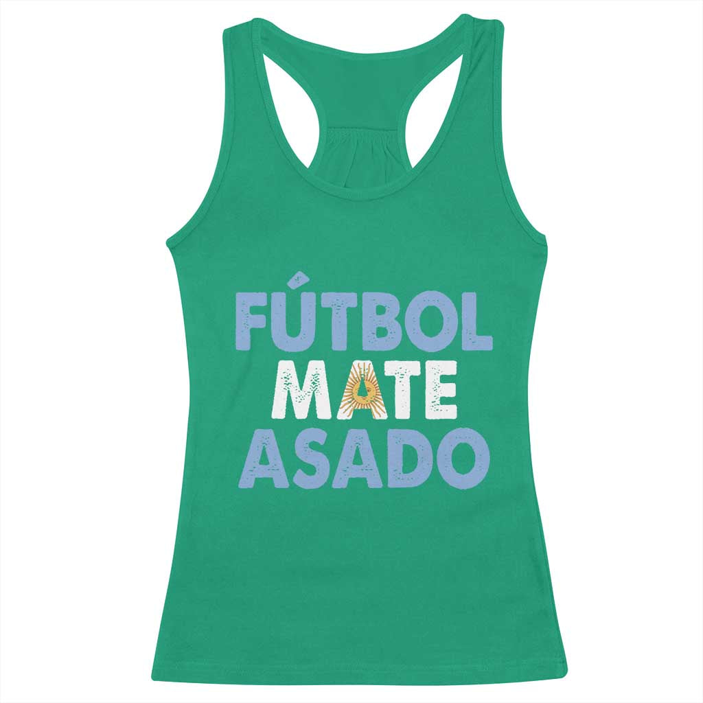 Futbol Mate Asado Argentina Soccer Fan Racerback Tank Top Argentinian Flag Pride Vintage Football Lovers TS10 Irish Green Print Your Wear
