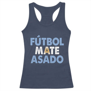Futbol Mate Asado Argentina Soccer Fan Racerback Tank Top Argentinian Flag Pride Vintage Football Lovers TS10 Navy Print Your Wear