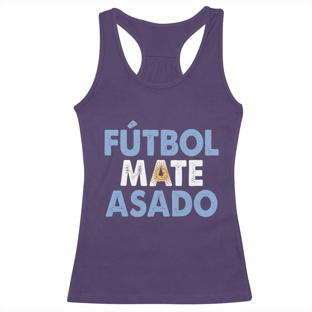 Futbol Mate Asado Argentina Soccer Fan Racerback Tank Top Argentinian Flag Pride Vintage Football Lovers TS10 Purple Print Your Wear