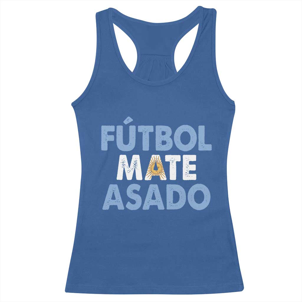 Futbol Mate Asado Argentina Soccer Fan Racerback Tank Top Argentinian Flag Pride Vintage Football Lovers TS10 Royal Blue Print Your Wear