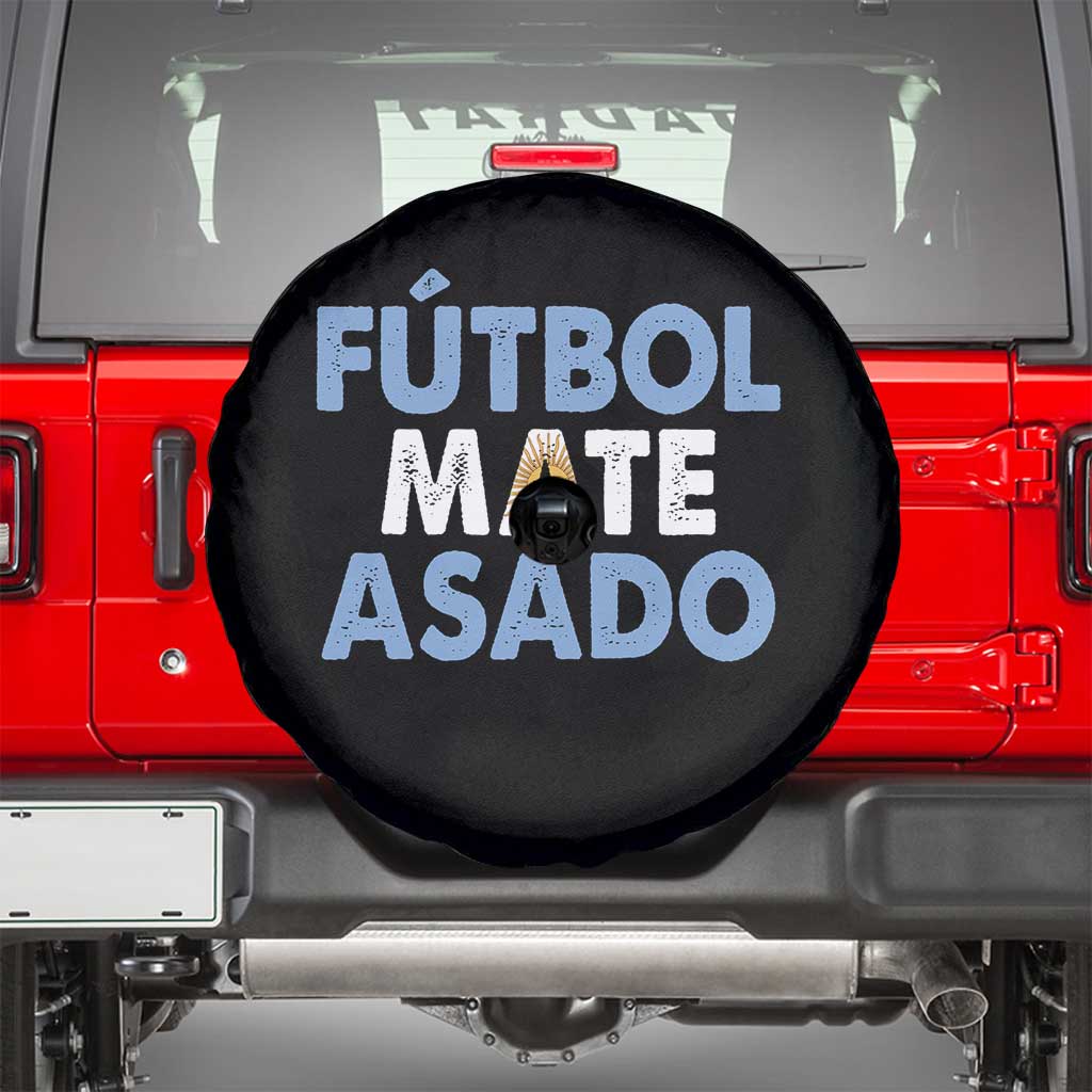 Futbol Mate Asado Argentina Soccer Fan Spare Tire Cover Argentinian Flag Pride Vintage Football Lovers TS10 Black Print Your Wear