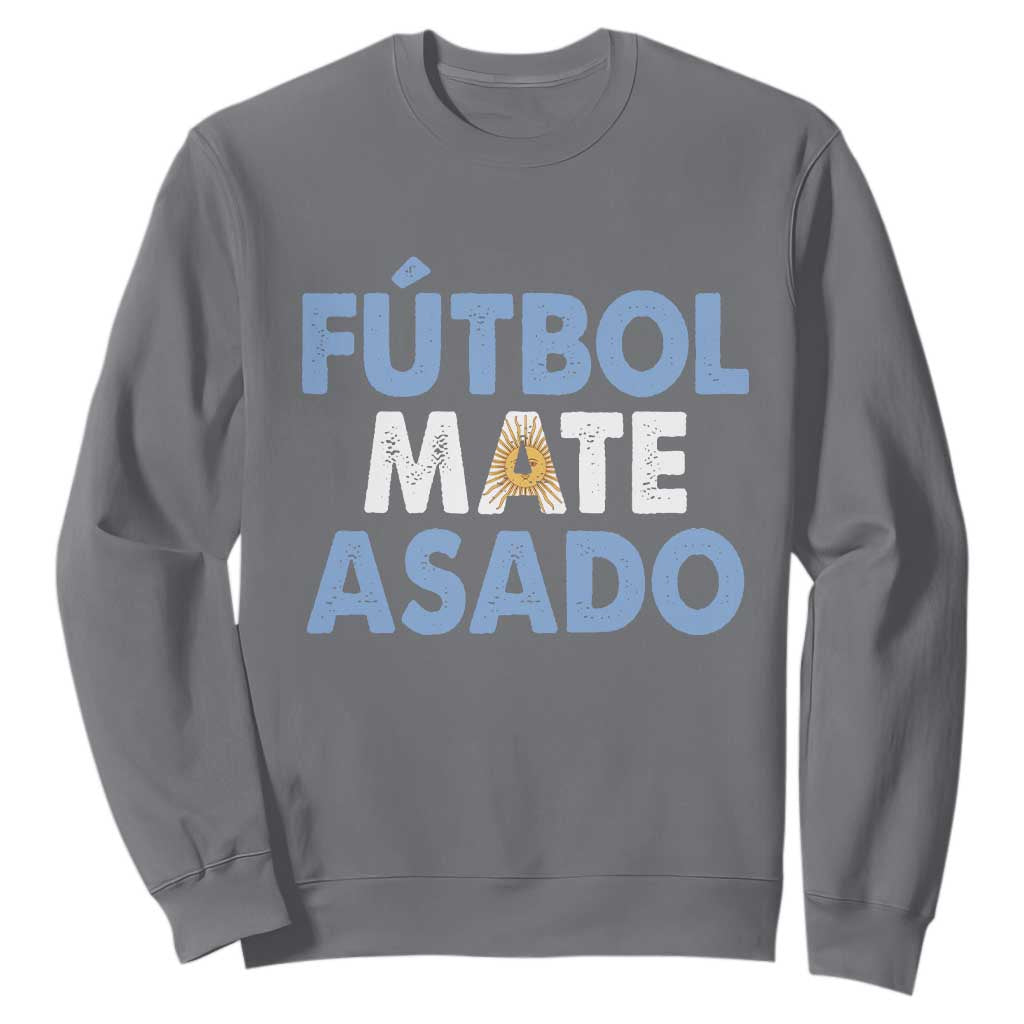 Futbol Mate Asado Argentina Soccer Fan Sweatshirt Argentinian Flag Pride Vintage Football Lovers TS10 Charcoal Print Your Wear