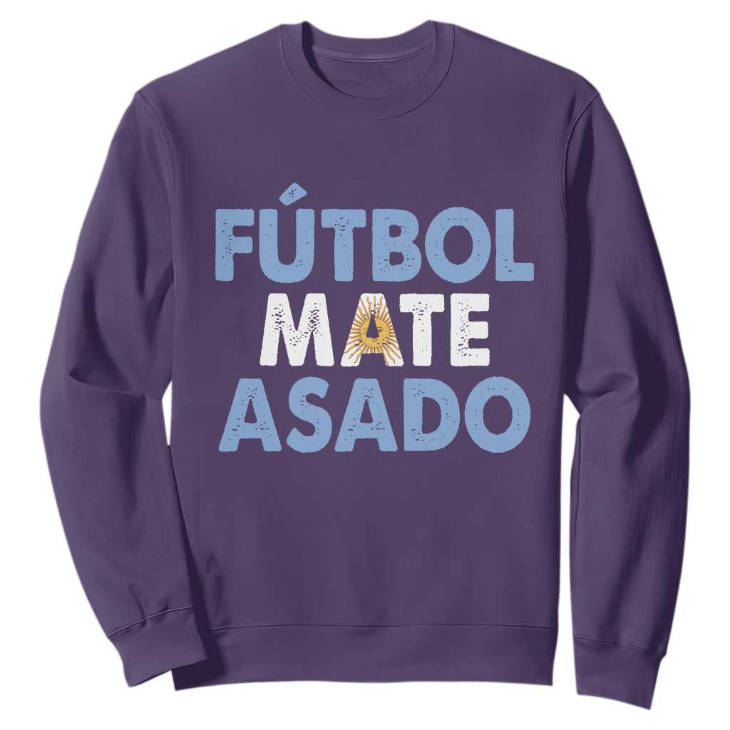Futbol Mate Asado Argentina Soccer Fan Sweatshirt Argentinian Flag Pride Vintage Football Lovers TS10 S Purple Print Your Wear