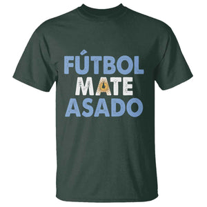 Futbol Mate Asado Argentina Soccer Fan T Shirt Argentinian Flag Pride Vintage Football Lovers TS10 Dark Forest Green Print Your Wear