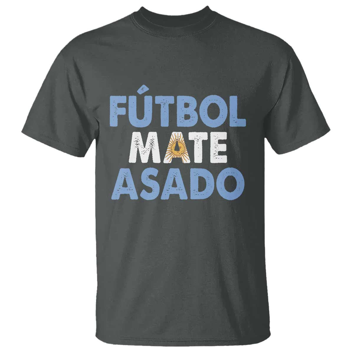 Futbol Mate Asado Argentina Soccer Fan T Shirt Argentinian Flag Pride Vintage Football Lovers TS10 Dark Heather Print Your Wear