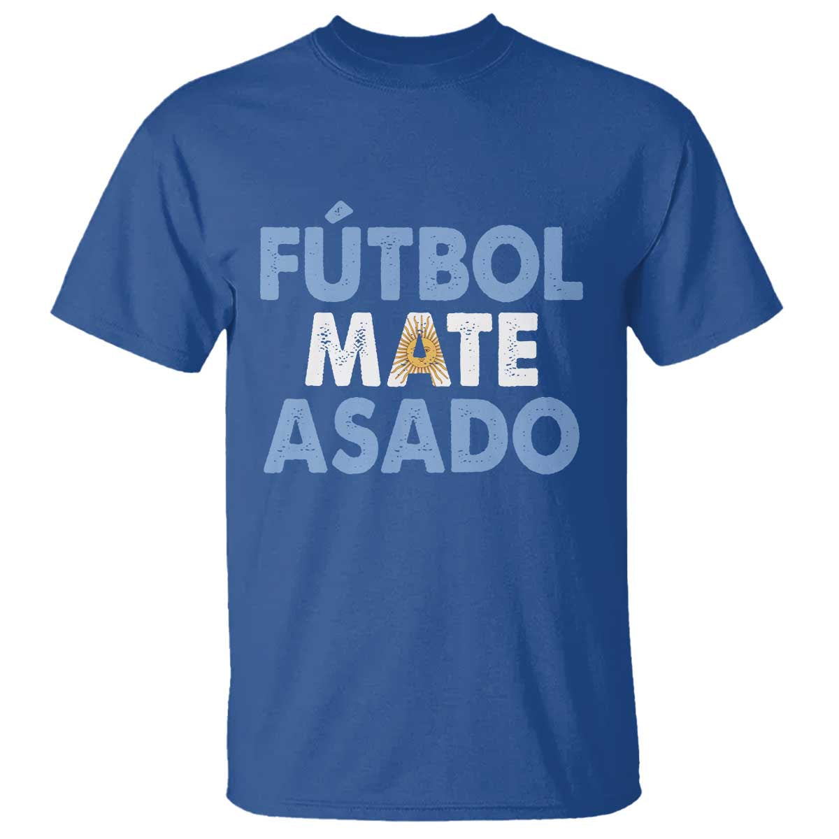 Futbol Mate Asado Argentina Soccer Fan T Shirt Argentinian Flag Pride Vintage Football Lovers TS10 Royal Blue Print Your Wear