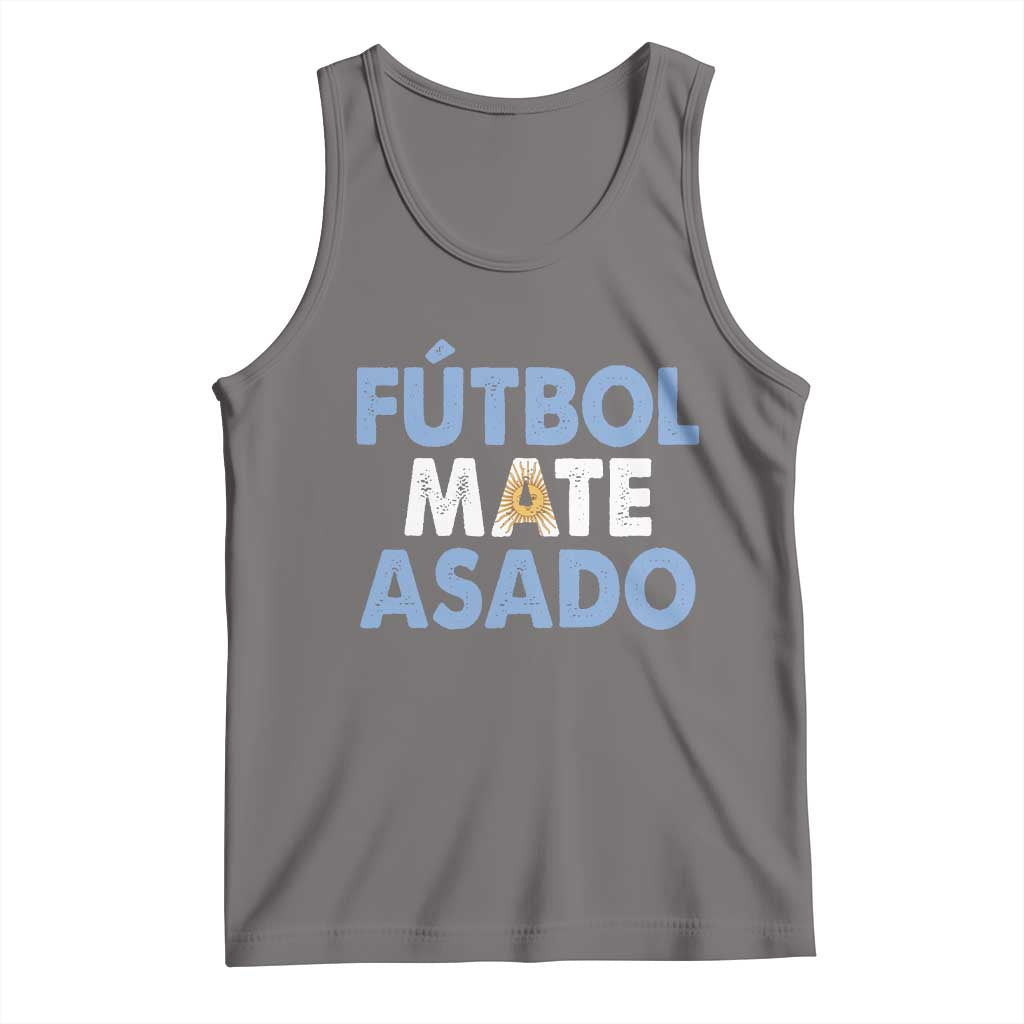 Futbol Mate Asado Argentina Soccer Fan Tank Top Argentinian Flag Pride Vintage Football Lovers TS10 Deep Heather Print Your Wear