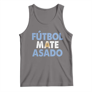 Futbol Mate Asado Argentina Soccer Fan Tank Top Argentinian Flag Pride Vintage Football Lovers TS10 Deep Heather Print Your Wear