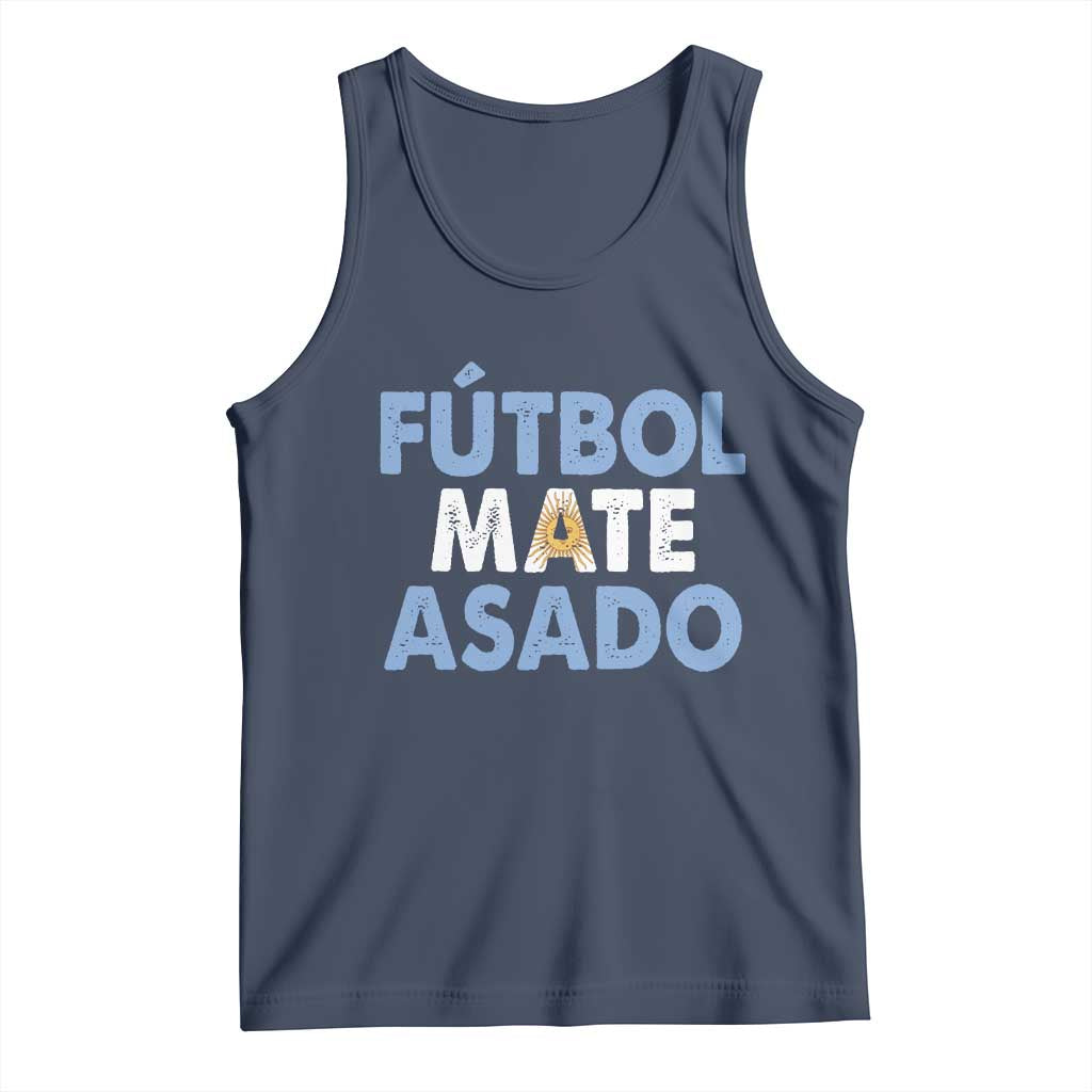 Futbol Mate Asado Argentina Soccer Fan Tank Top Argentinian Flag Pride Vintage Football Lovers TS10 Navy Print Your Wear