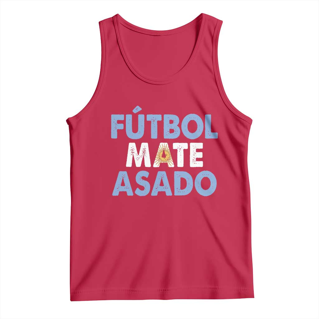 Futbol Mate Asado Argentina Soccer Fan Tank Top Argentinian Flag Pride Vintage Football Lovers TS10 Red Print Your Wear