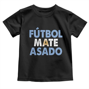 Futbol Mate Asado Argentina Soccer Fan Toddler T Shirt Argentinian Flag Pride Vintage Football Lovers TS10 Black Print Your Wear