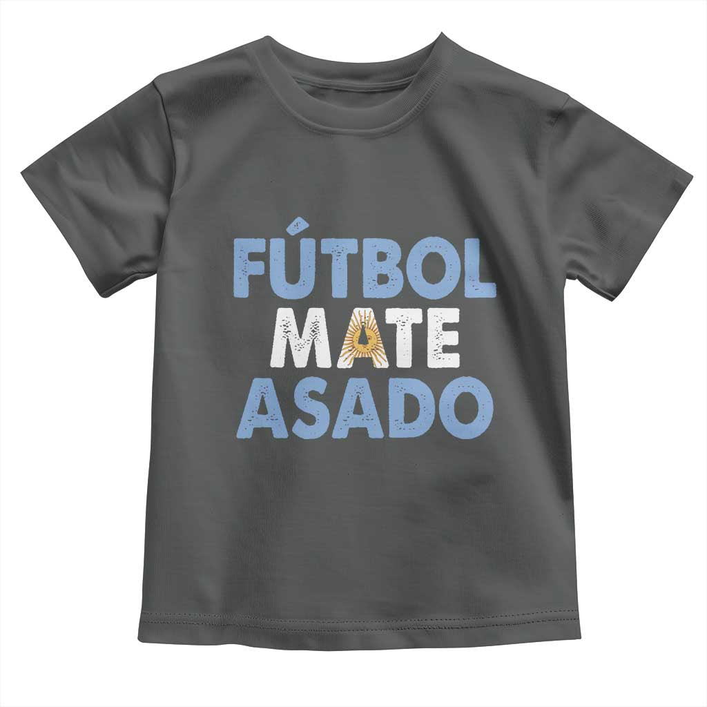 Futbol Mate Asado Argentina Soccer Fan Toddler T Shirt Argentinian Flag Pride Vintage Football Lovers TS10 Dark Heather Print Your Wear