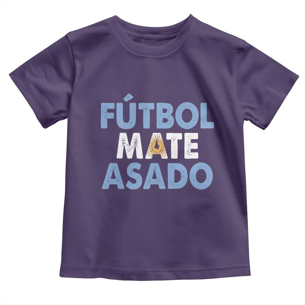 Futbol Mate Asado Argentina Soccer Fan Toddler T Shirt Argentinian Flag Pride Vintage Football Lovers TS10 Purple Print Your Wear