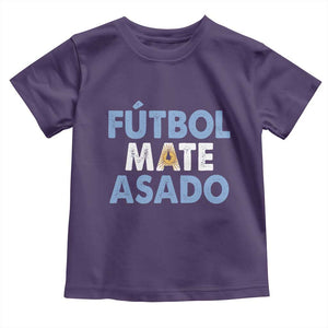 Futbol Mate Asado Argentina Soccer Fan Toddler T Shirt Argentinian Flag Pride Vintage Football Lovers TS10 Purple Print Your Wear