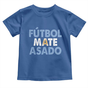 Futbol Mate Asado Argentina Soccer Fan Toddler T Shirt Argentinian Flag Pride Vintage Football Lovers TS10 Royal Blue Print Your Wear