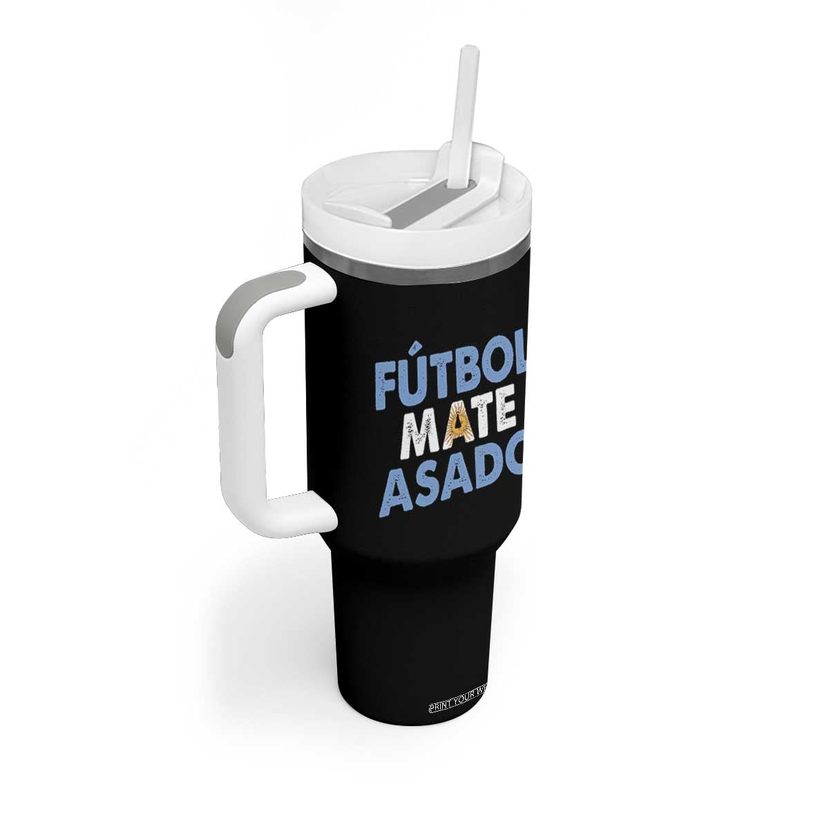 Futbol Mate Asado Argentina Soccer Fan Tumbler With Handle Argentinian Flag Pride Vintage Football Lovers TS10 Print Your Wear