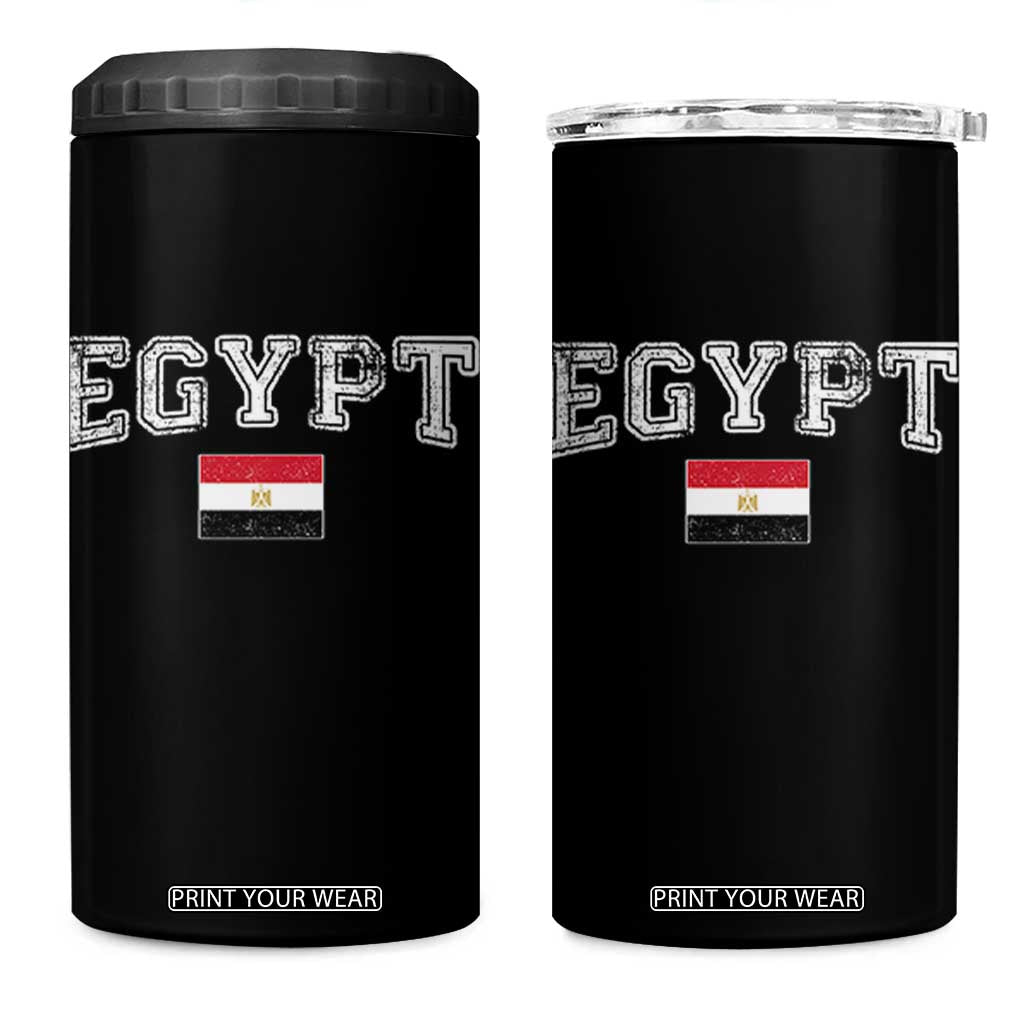 Vintage Egypt 4 in 1 Can Cooler Tumbler Distressed Flag Patriotic Football Fan Pride Gift for Egyptians TS10 One Size: 16 oz Black Print Your Wear