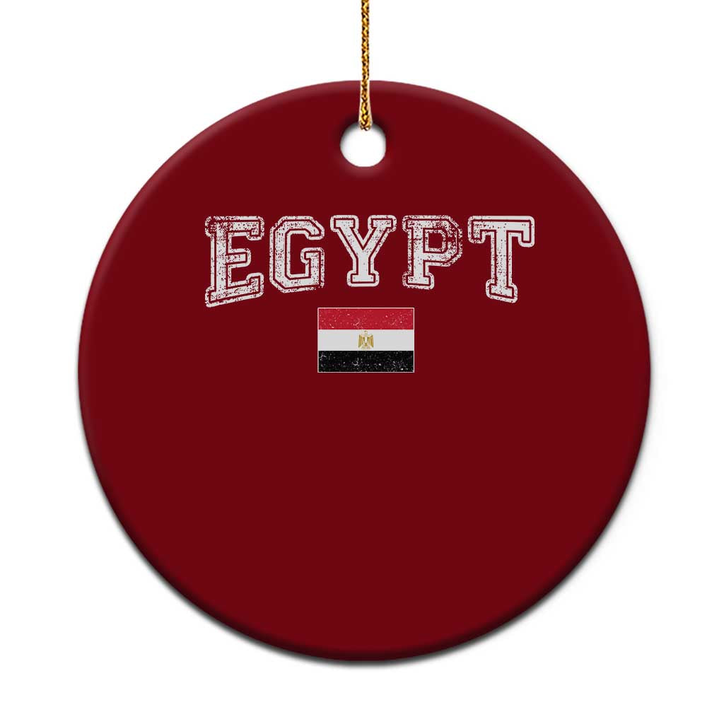 Vintage Egypt Ceramic Ornament Distressed Flag Patriotic Football Fan Pride Gift for Egyptians TS10 1pc Red Print Your Wear