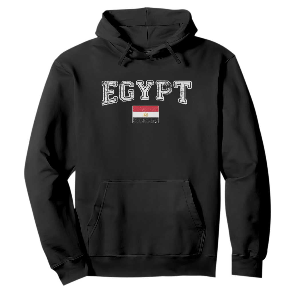 Vintage Egypt Hoodie Distressed Flag Patriotic Football Fan Pride Gift for Egyptians TS10 Black Print Your Wear