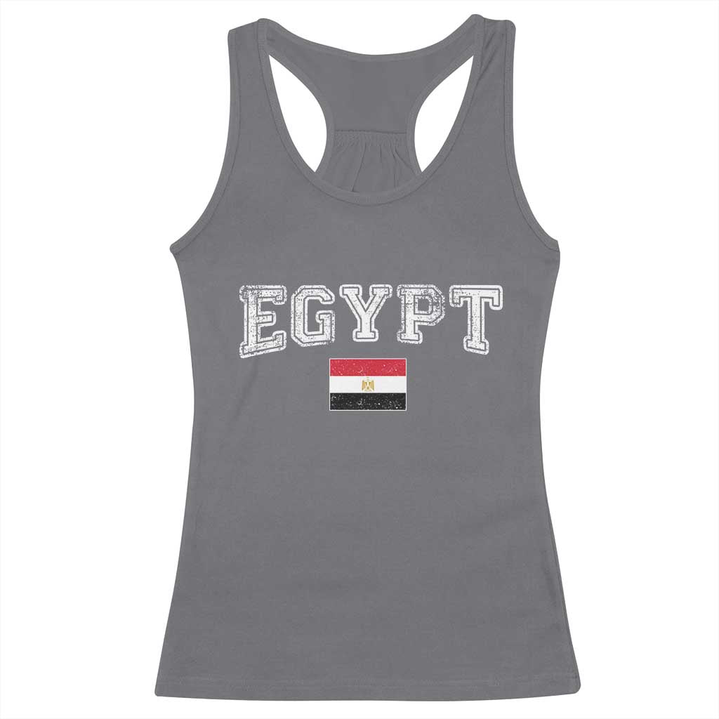 Vintage Egypt Racerback Tank Top Distressed Flag Patriotic Football Fan Pride Gift for Egyptians TS10 Charcoal Print Your Wear