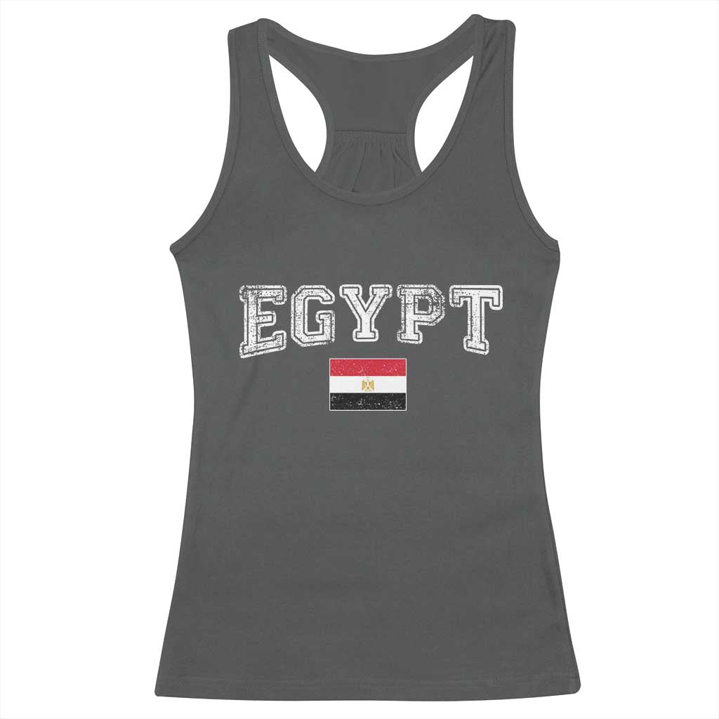 Vintage Egypt Racerback Tank Top Distressed Flag Patriotic Football Fan Pride Gift for Egyptians TS10 Dark Heather Print Your Wear