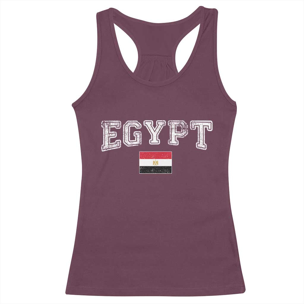 Vintage Egypt Racerback Tank Top Distressed Flag Patriotic Football Fan Pride Gift for Egyptians TS10 Maroon Print Your Wear