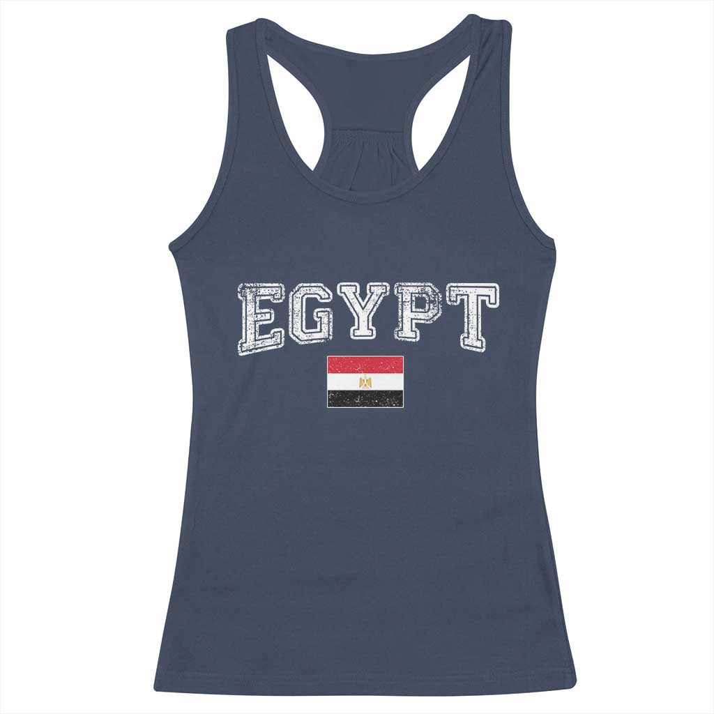 Vintage Egypt Racerback Tank Top Distressed Flag Patriotic Football Fan Pride Gift for Egyptians TS10 Navy Print Your Wear