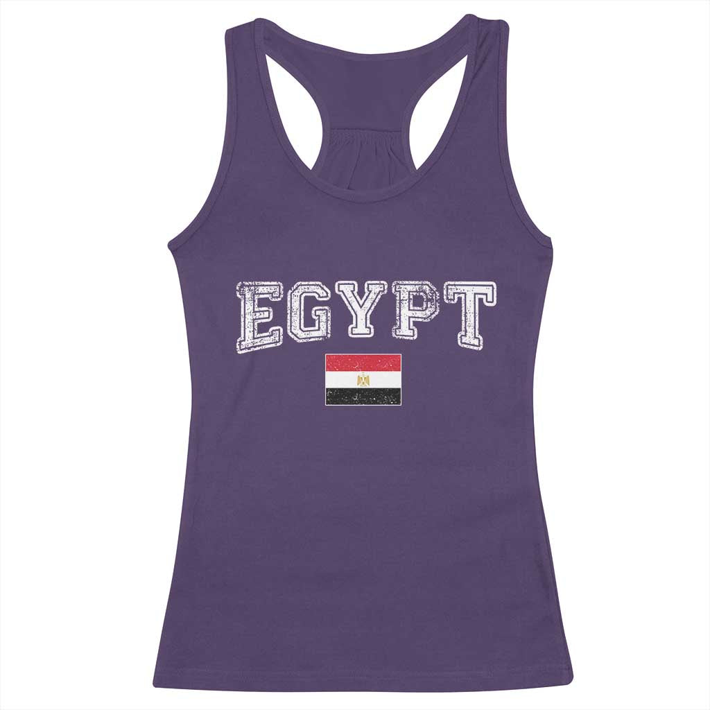 Vintage Egypt Racerback Tank Top Distressed Flag Patriotic Football Fan Pride Gift for Egyptians TS10 Purple Print Your Wear