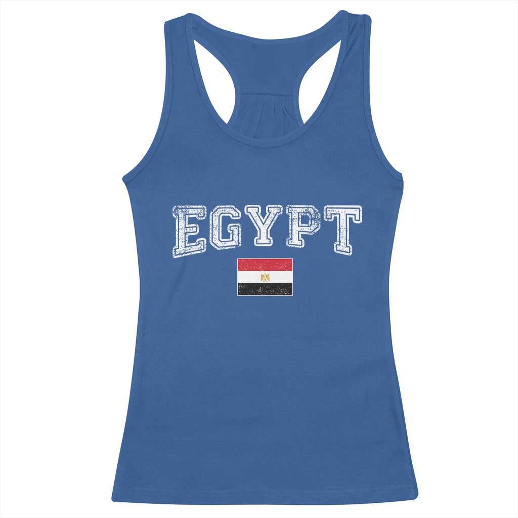 Vintage Egypt Racerback Tank Top Distressed Flag Patriotic Football Fan Pride Gift for Egyptians TS10 Royal Blue Print Your Wear