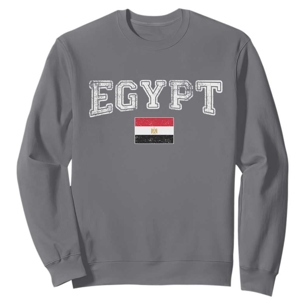 Vintage Egypt Sweatshirt Distressed Flag Patriotic Football Fan Pride Gift for Egyptians TS10 Charcoal Print Your Wear