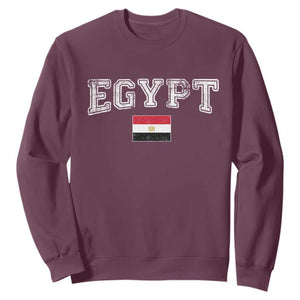 Vintage Egypt Sweatshirt Distressed Flag Patriotic Football Fan Pride Gift for Egyptians TS10 Maroon Print Your Wear