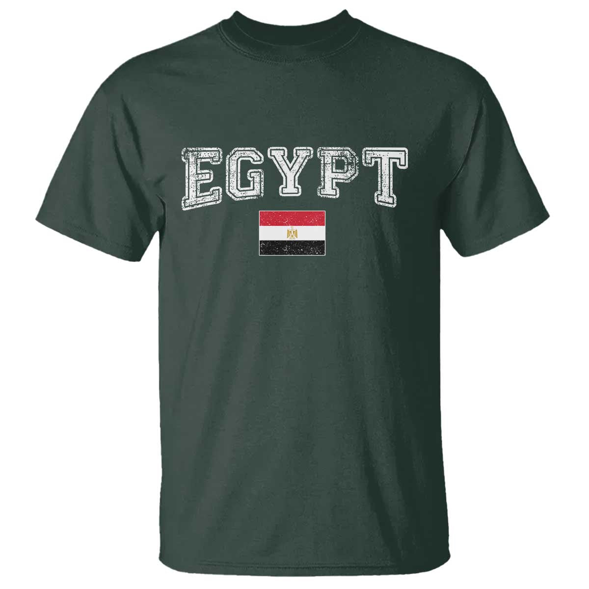 Vintage Egypt T Shirt Distressed Flag Patriotic Football Fan Pride Gift for Egyptians TS10 Dark Forest Green Print Your Wear