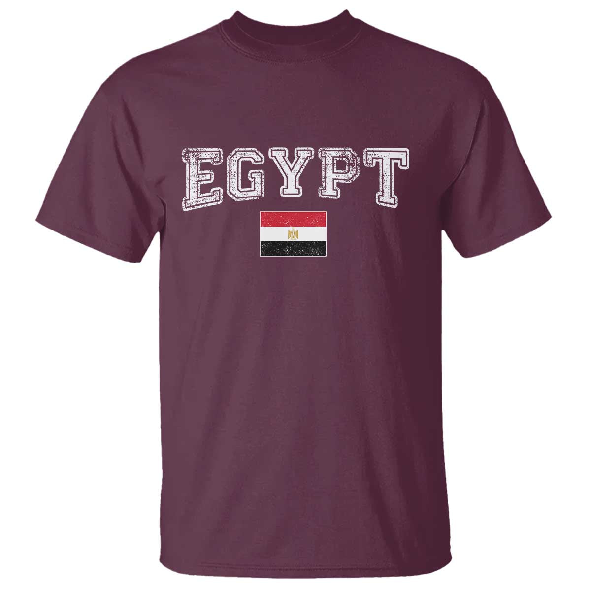 Vintage Egypt T Shirt Distressed Flag Patriotic Football Fan Pride Gift for Egyptians TS10 Maroon Print Your Wear