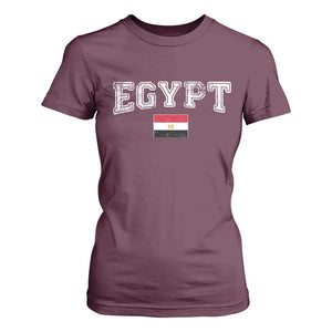 Vintage Egypt T Shirt For Women Distressed Flag Patriotic Football Fan Pride Gift for Egyptians TS10 Maroon Print Your Wear