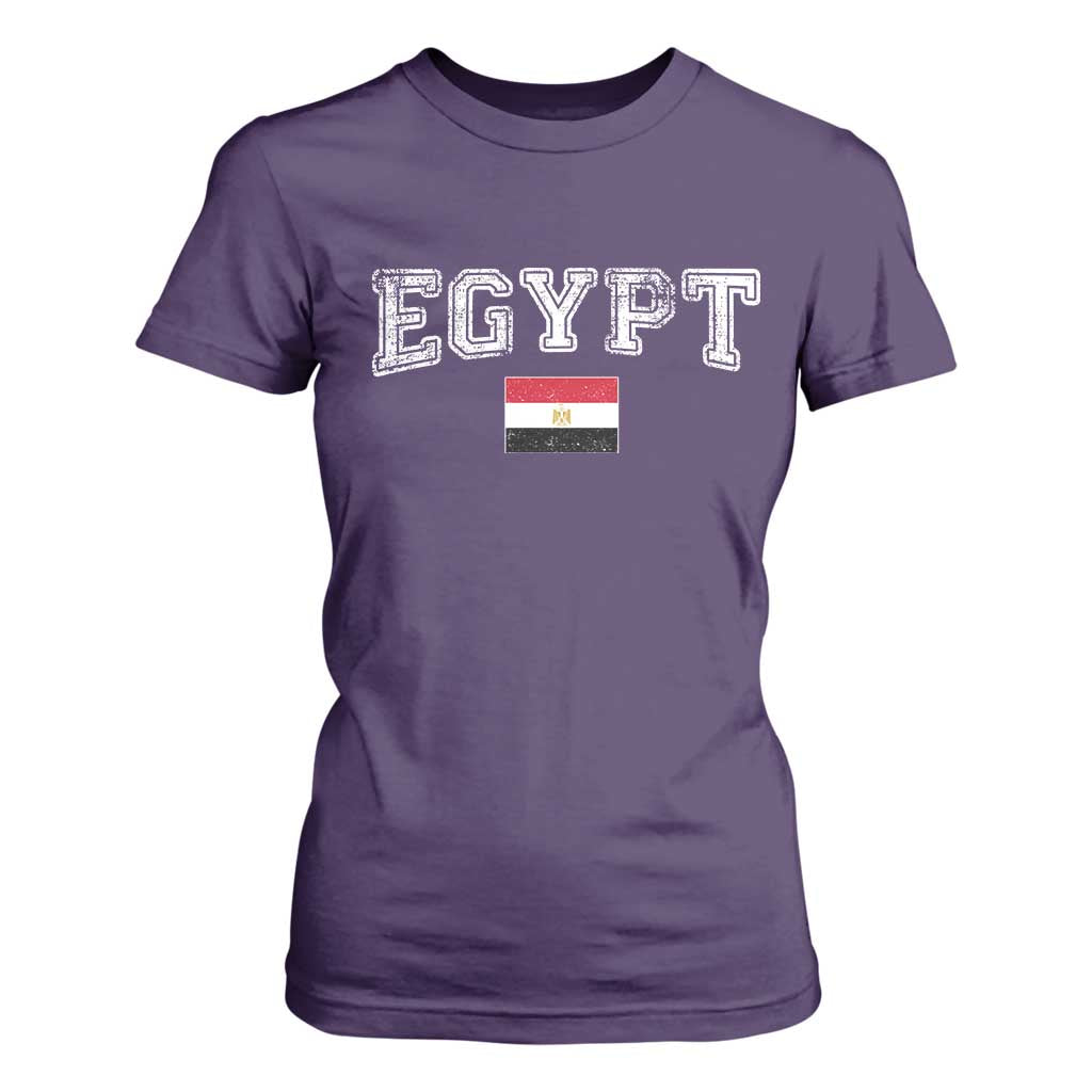Vintage Egypt T Shirt For Women Distressed Flag Patriotic Football Fan Pride Gift for Egyptians TS10 Purple Print Your Wear